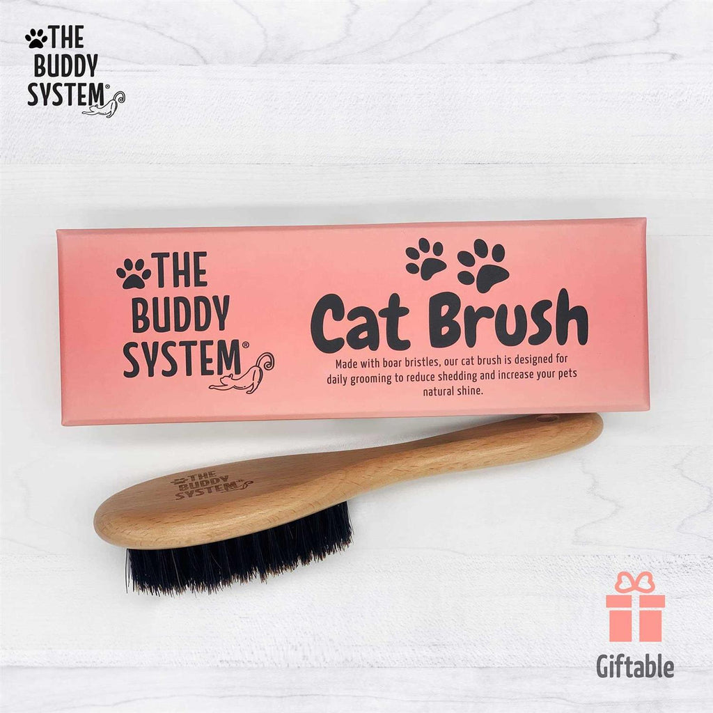 Cat Brush with Boar Bristle and Wooden Handle B945