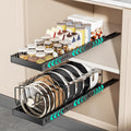 2 Pack Expandable Pull Out Cabinet Organizer with 10 Adjustable Dividers O964370