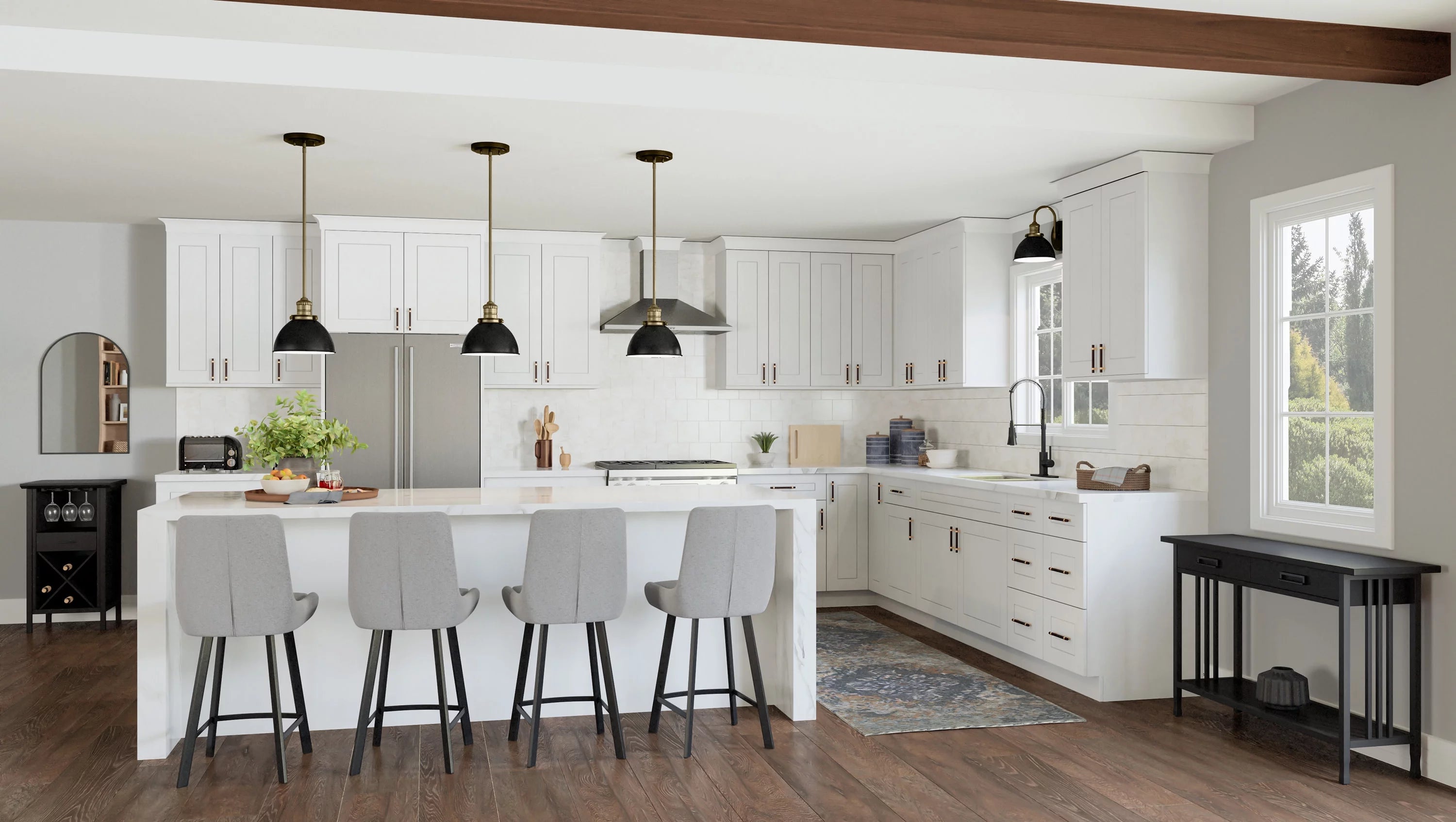 White Shaker Base Kitchen Cabinet 42x34.5x24 L144028