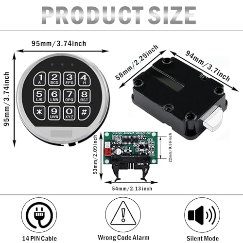 Chrome Digital Keypad Electronic Safe Lock Y460