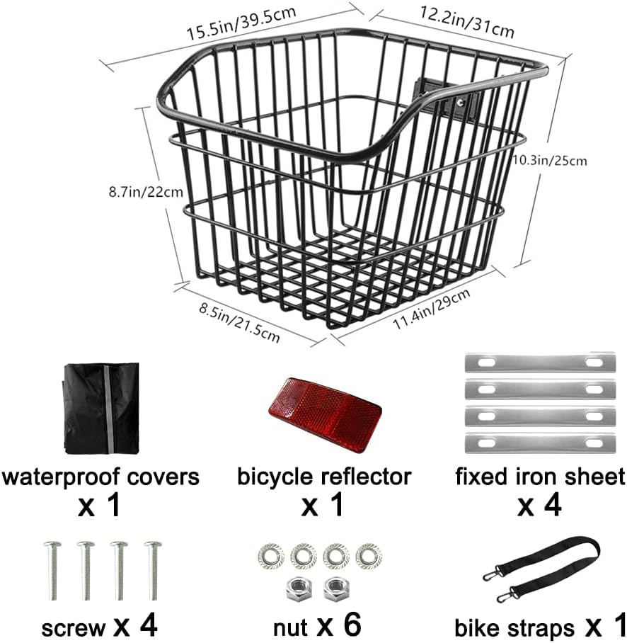 Rear Bike Basket with Waterproof Cover X6654