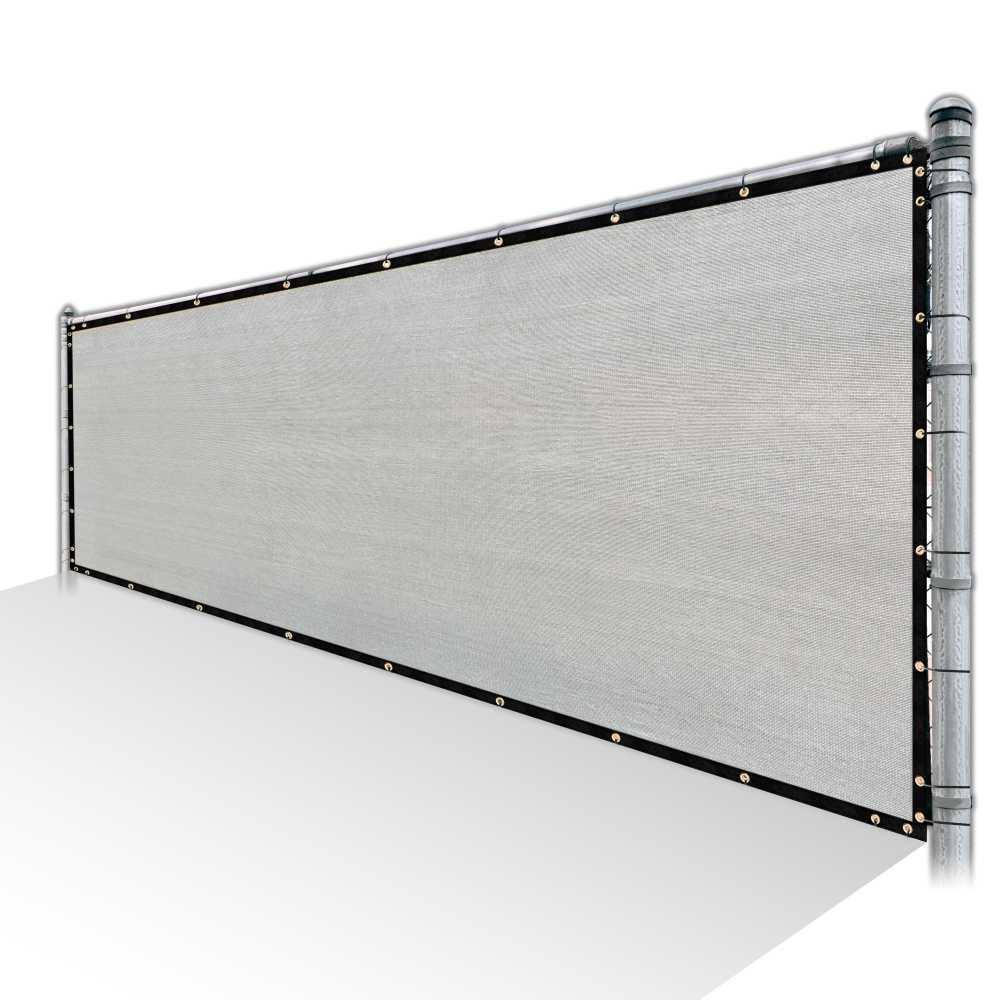 4 ft. x 111 ft. Grey HDPE Privacy Fence Screen with Reinforced Grommets G81817