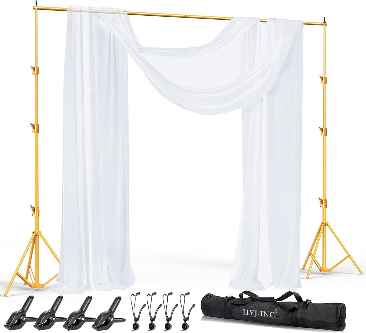 Gold Adjustable Photography Backdrop Stand with Carry Bag Y6193