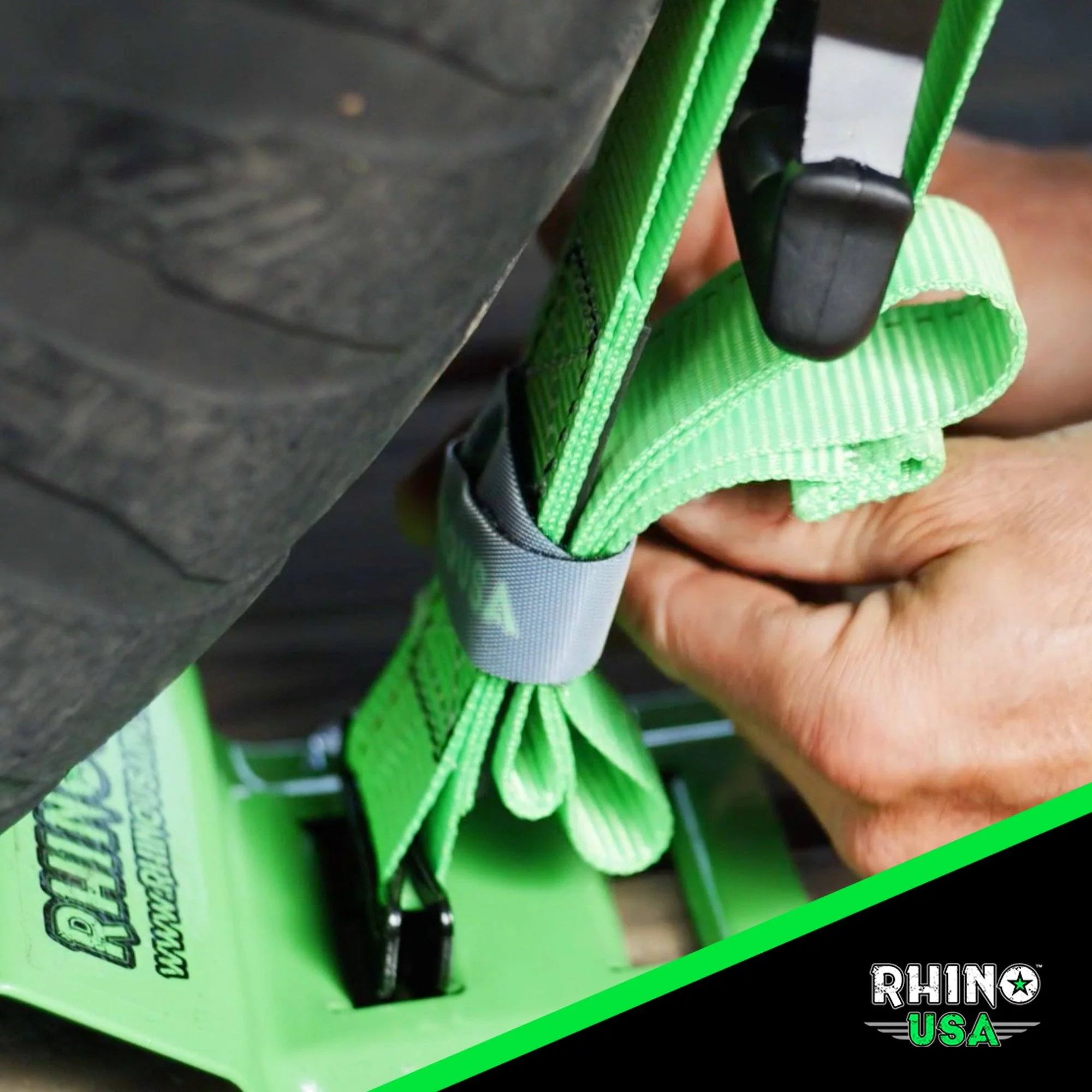 Green UTV Wheel Chock Tie-Down Kit V882