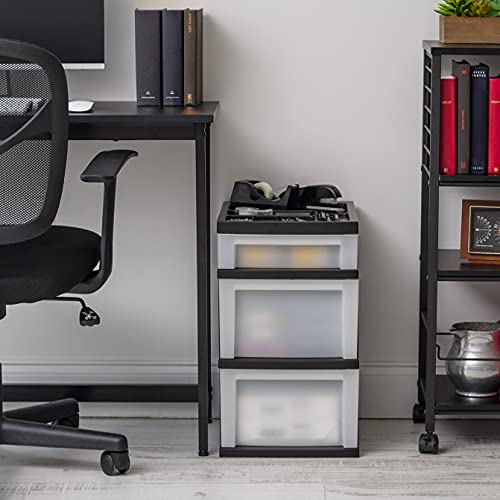 Black Plastic 4-Drawer Rolling Cart T894