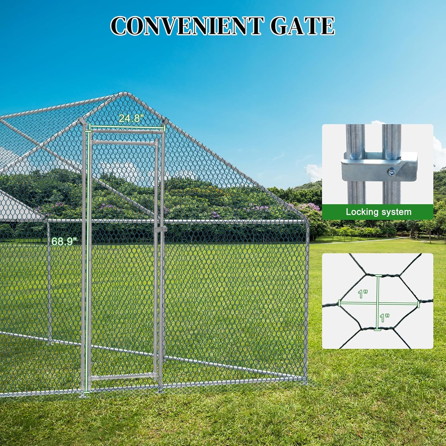 20 x 10 ft Metal Chicken Coop with Waterproof Cover W5910