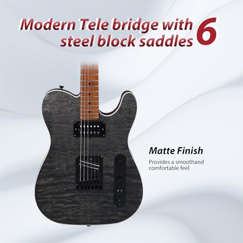 39 Inch Solid Wood Right Handed Electric Guitar with Amp, HSS Pick Up, Poplar Body, Mint Green X70316