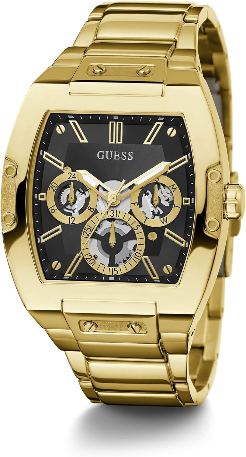 Black Dial Gold-Tone Stainless Steel Watch R35509