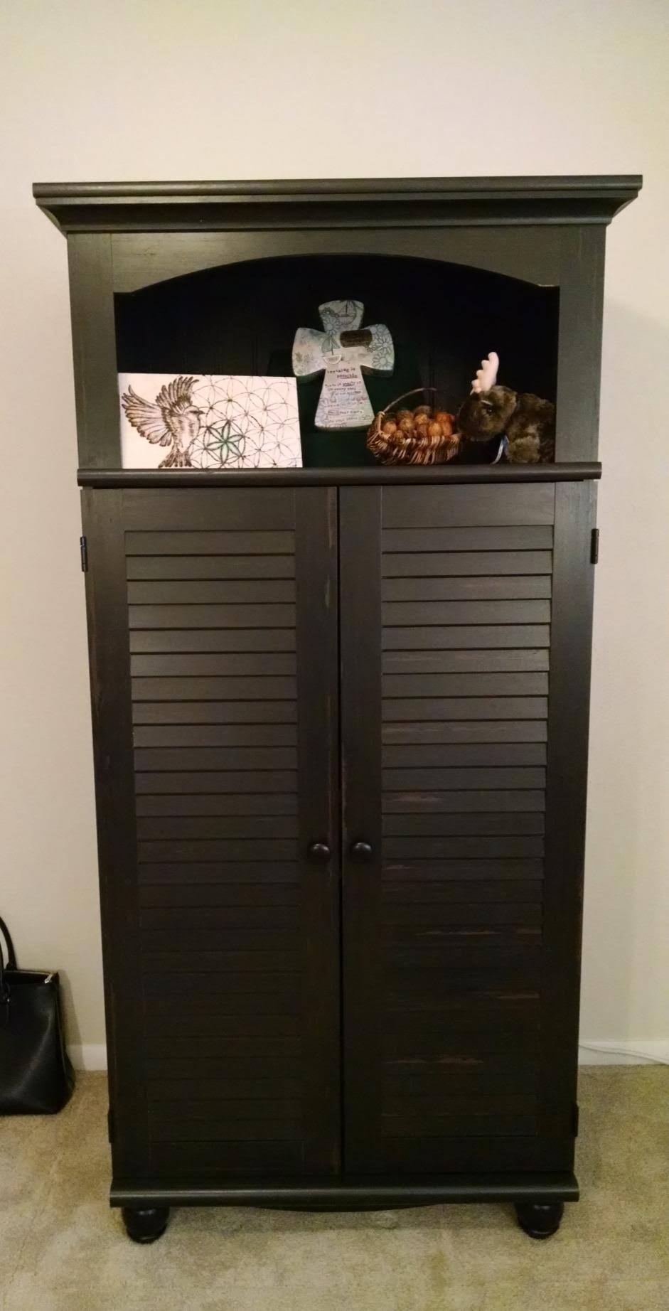 Antiqued Paint Computer Armoire X185437