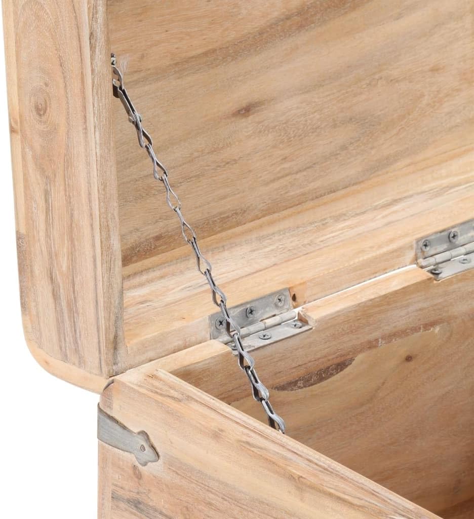 15.7 x 15.7 x 15.7 Inches Solid Acacia Wood Blanket Storage Box I6134