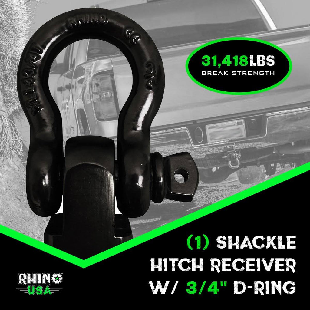 Combo Recovery Tow Strap 20ft & Shackle Hitch Receiver N709366