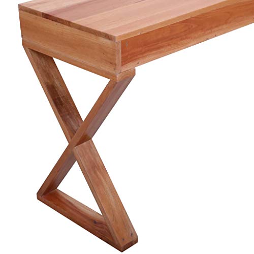 Natural 52"x18.5"x30.3" Solid Mahogany Wood Computer Desk C199980