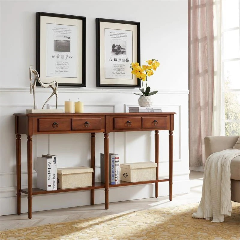 Coastal Double Hall Console Table in Pecan J21922