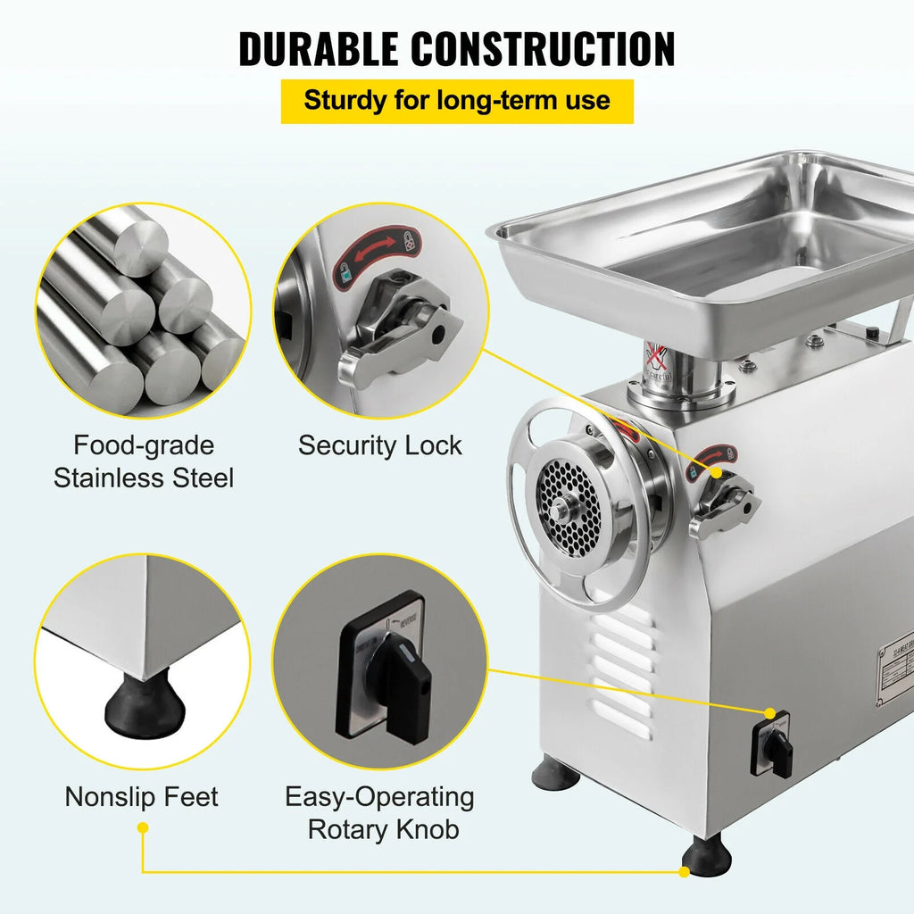Commercial Electric Meat Grinder 2200W Stainless Steel K3452