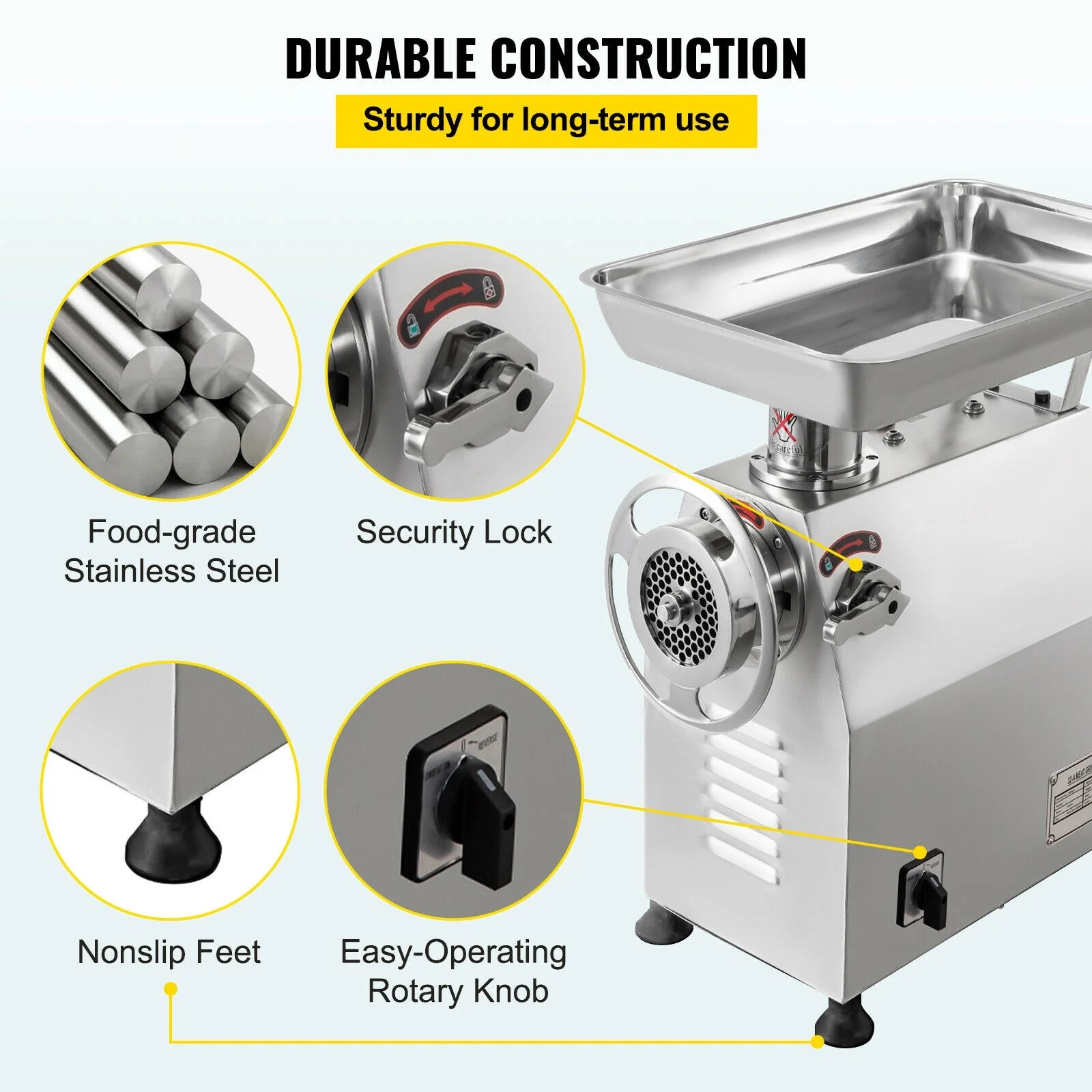 Commercial Electric Meat Grinder 2200W Stainless Steel K3452