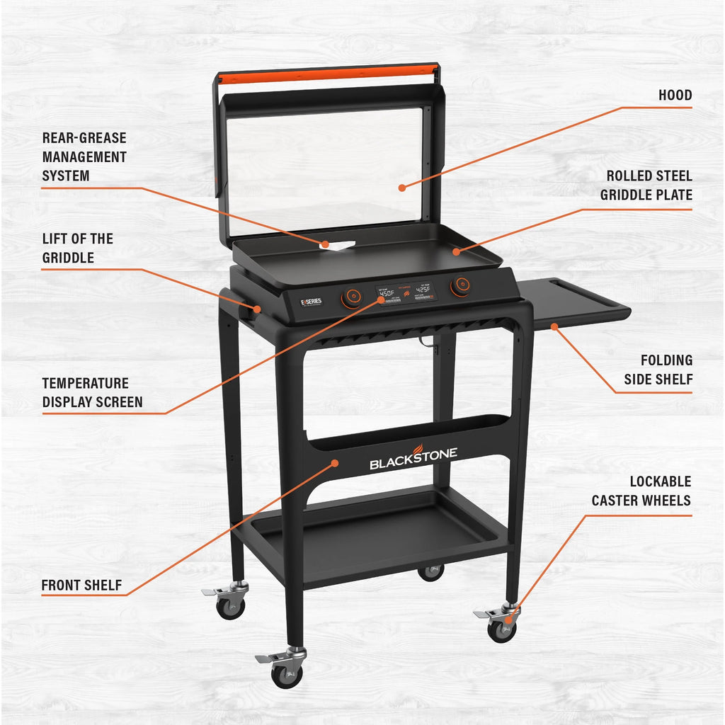 22 Electric Tabletop Griddle with Prep Cart T6351