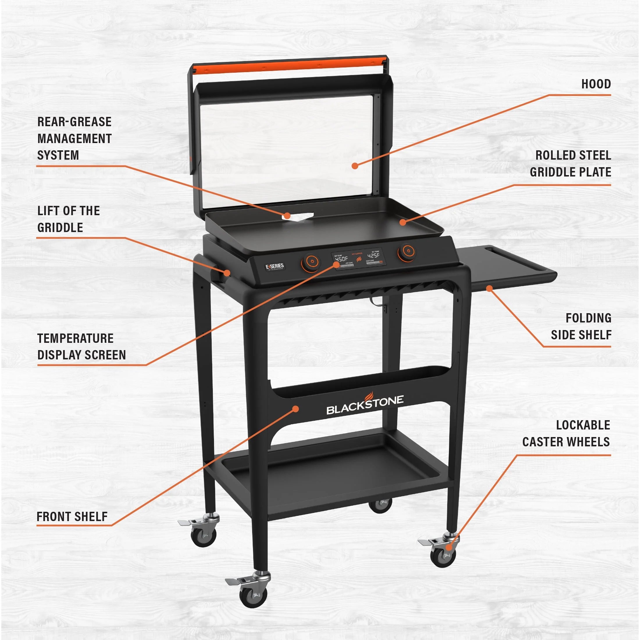 22 Electric Tabletop Griddle with Prep Cart T6351