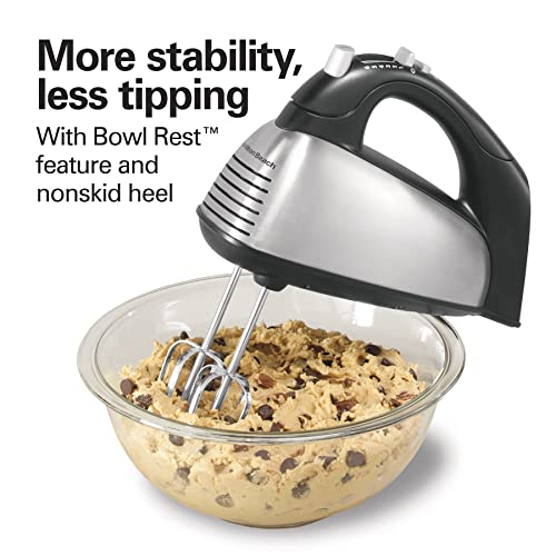 6-Speed Electric Hand Mixer with Storage Case, Brushed Stainless X947