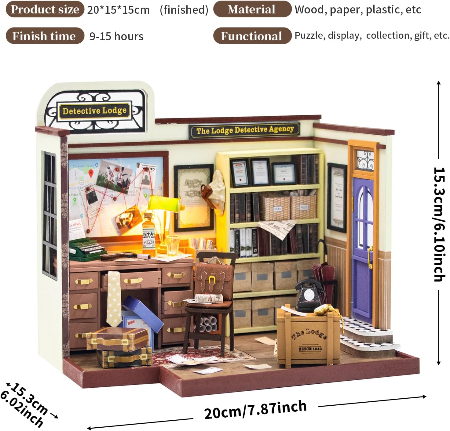 3D Wooden Miniature Dollhouse Kit with Furniture F34576