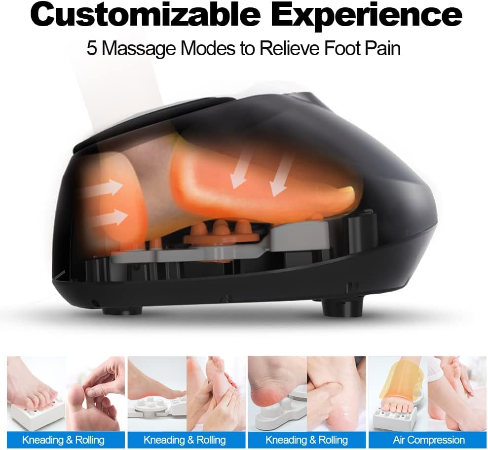 Foot Massager with Remote Control, Shiatsu with Heat, Air Compression J73025