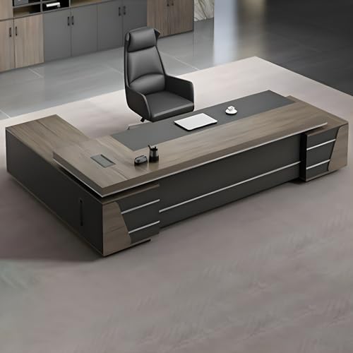 L-shape Office Desk with Locking Drawers and Cable Management, 79" L x 31.5" W x 29.5" H N199477
