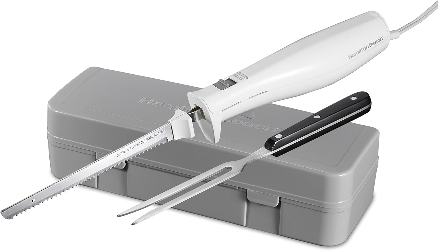 4-in-1 Electric Immersion Hand Blender with Handheld Blending Stick & Electric Knife Set with Storage Case A475593