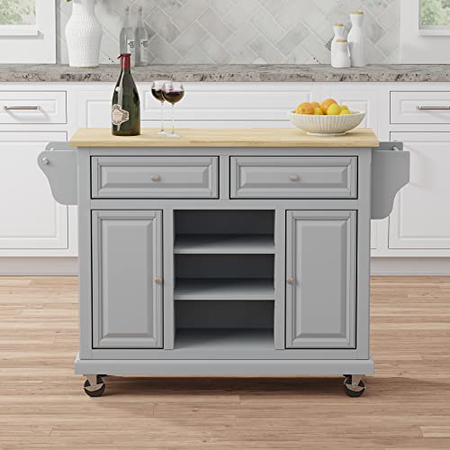 Cherry Wood Top Kitchen Cart V839
