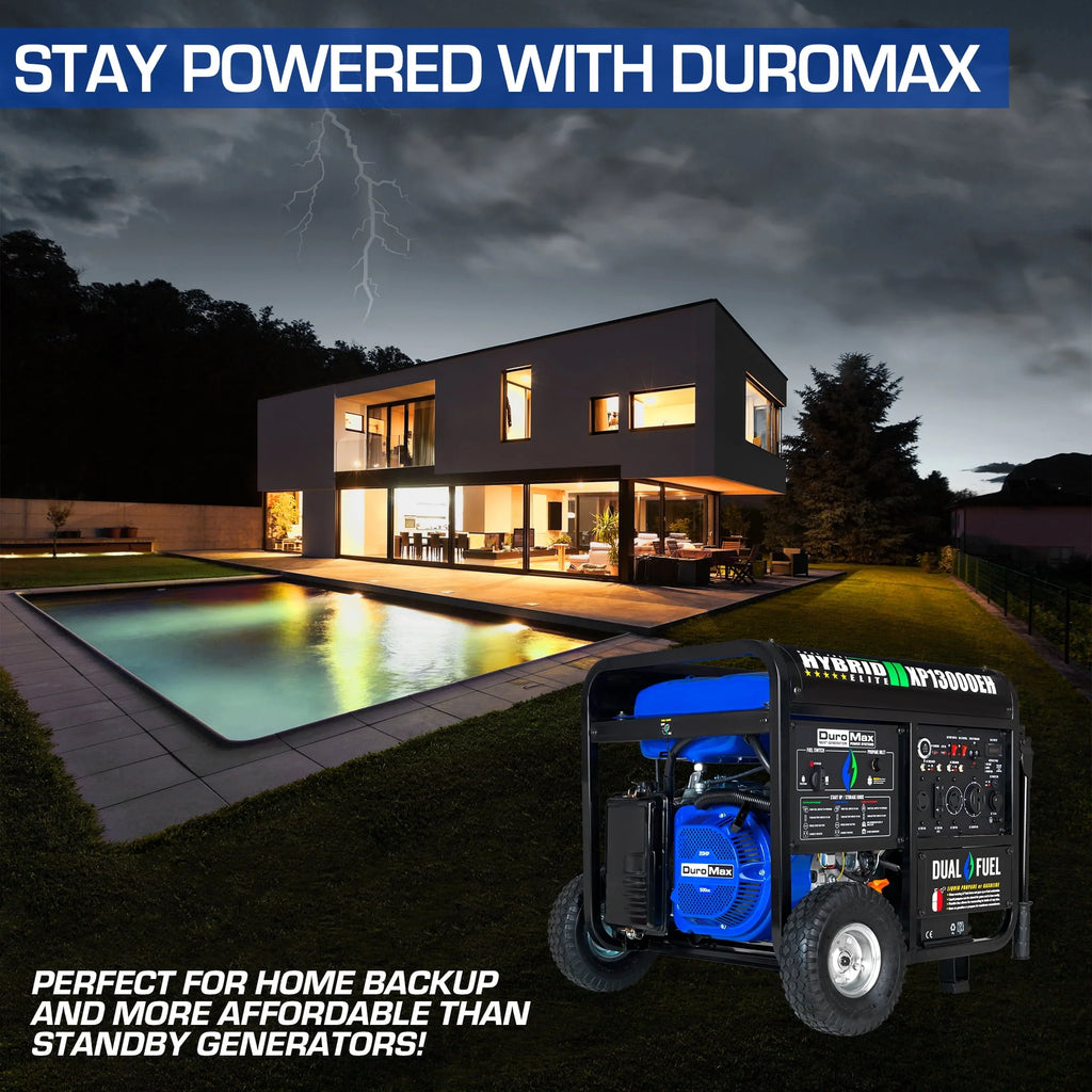 13,000-Watt 500cc Portable Hybrid Gas Propane Generator D932946