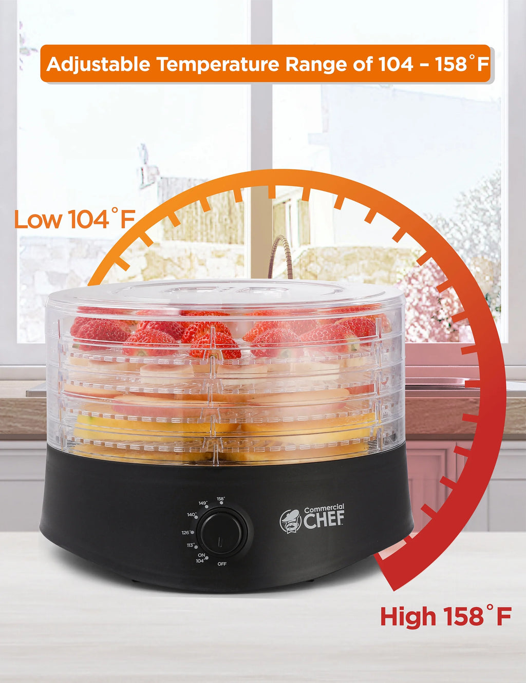 Black Food Dehydrator with 5 Drying Racks P466