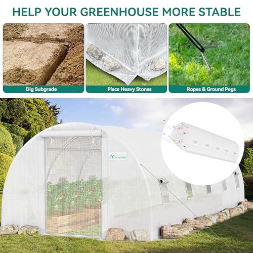 White Galvanized Steel Greenhouse E5702