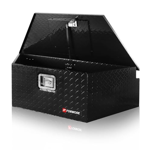Black Aluminum Trailer Tongue Tool Box with Lock C4226