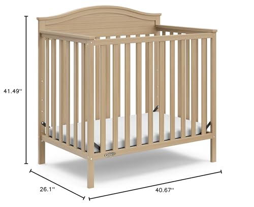 4-in-1 Convertible Mini Crib with Bonus Mattress (Driftwood) P9844