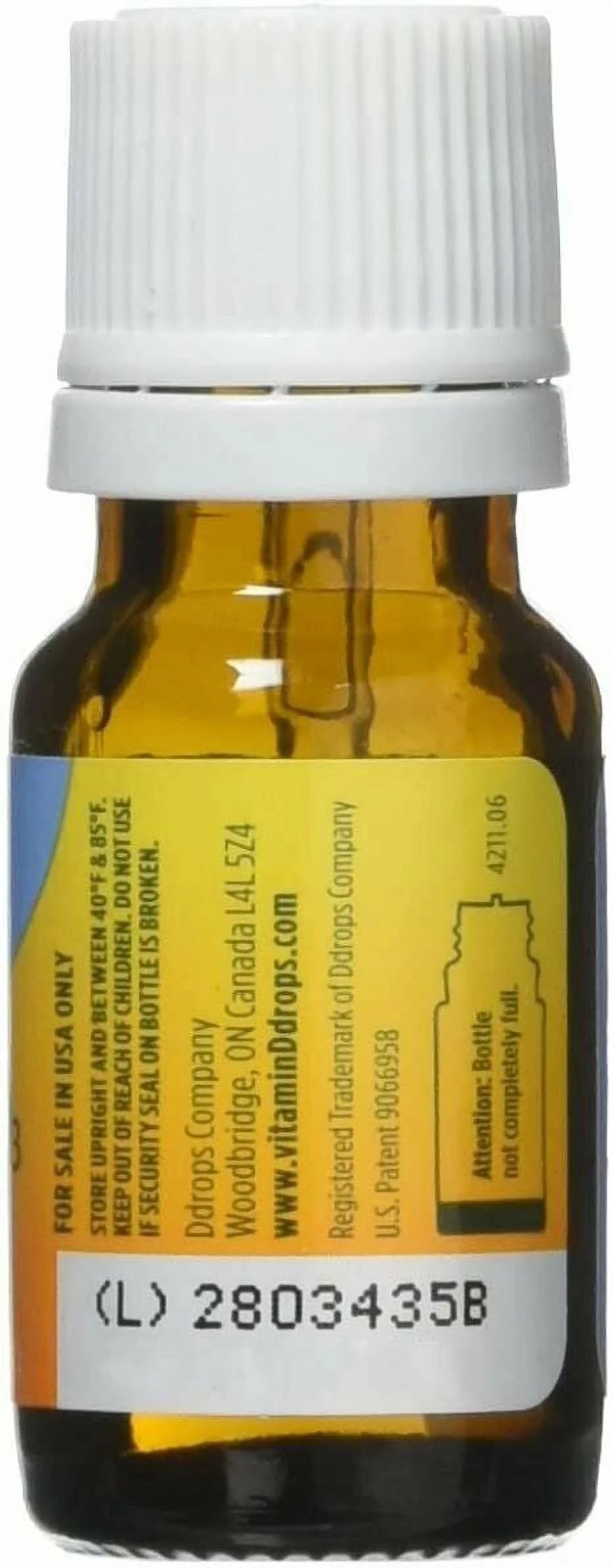 Baby Liquid Vitamin D3 400 IU 2.5 oz 90 Drops Pack of 4 D204075