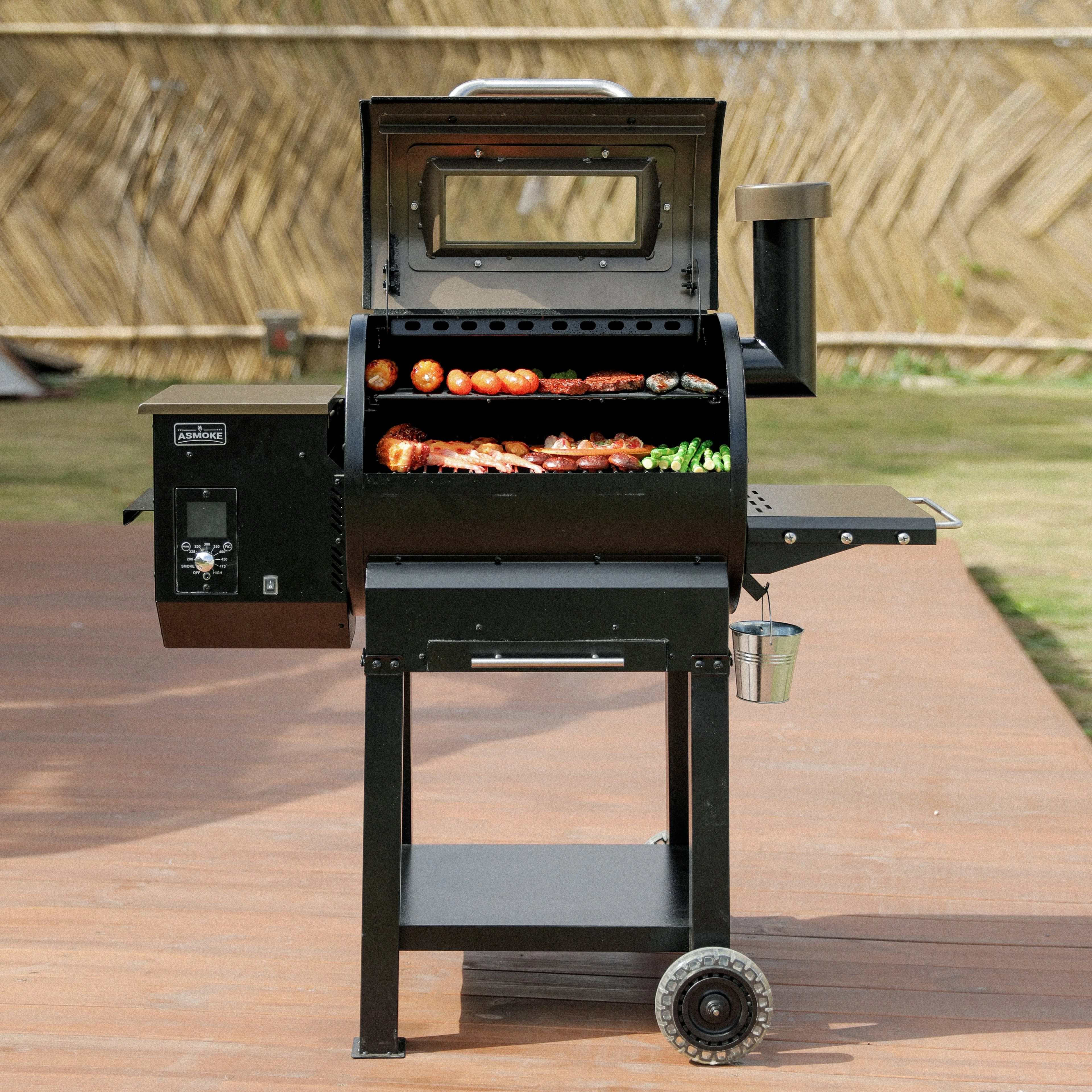 Wood Pellet Grill Smoker 515 sq. in. Bronze E570