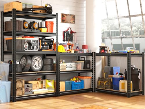 Set of 2 5 Tier Heavy Duty Metal Shelving 2000LBS Adjustable Shelf Z52896