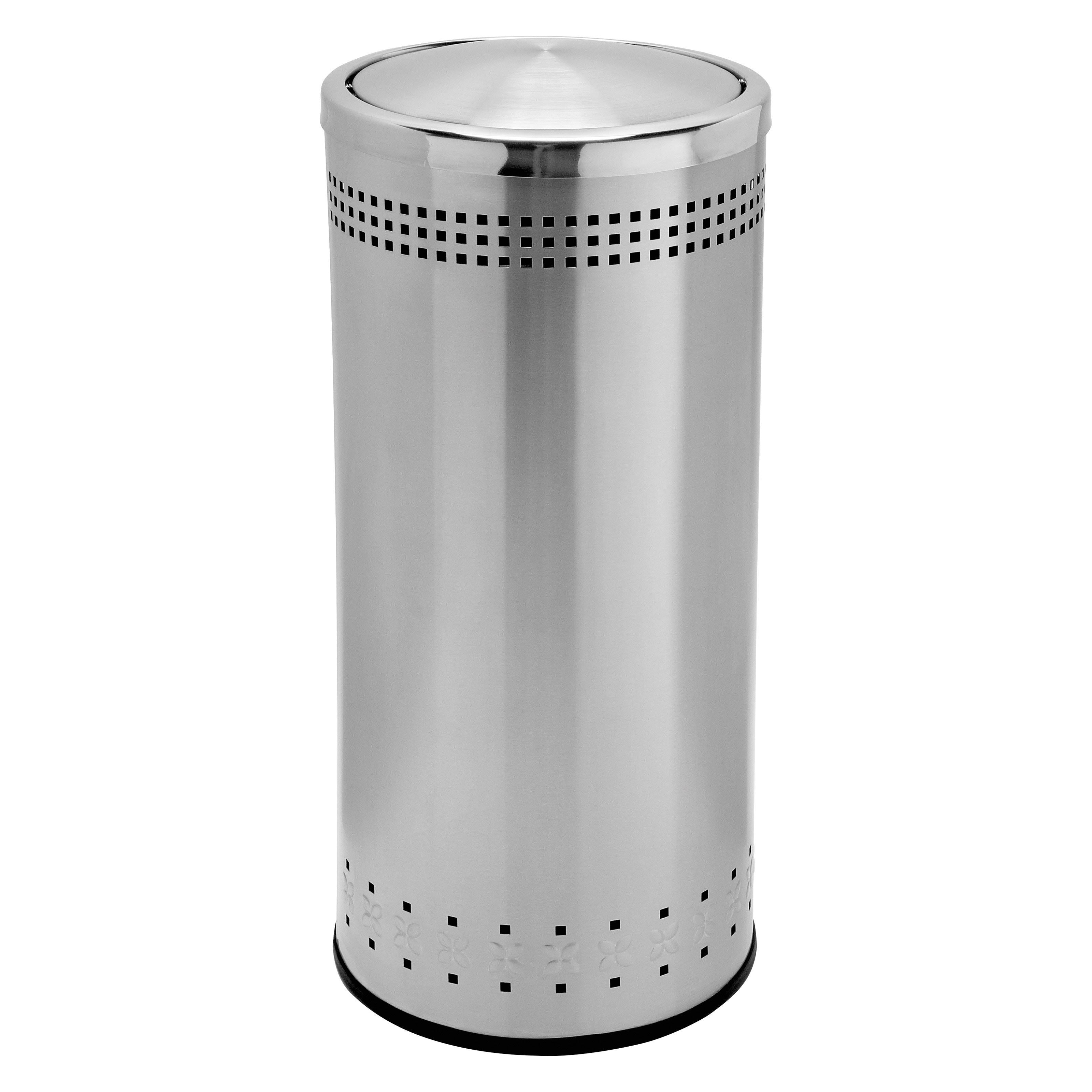 15 Gallon Swivel Lid Trash Can Stainless Steel A836