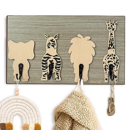 Tiger Wooden Animal Coat Rack Wall Hooks N632472