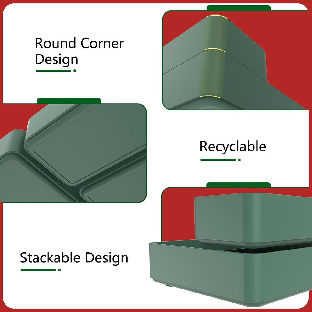 Green Plastic Drawer Organizer Set B94396