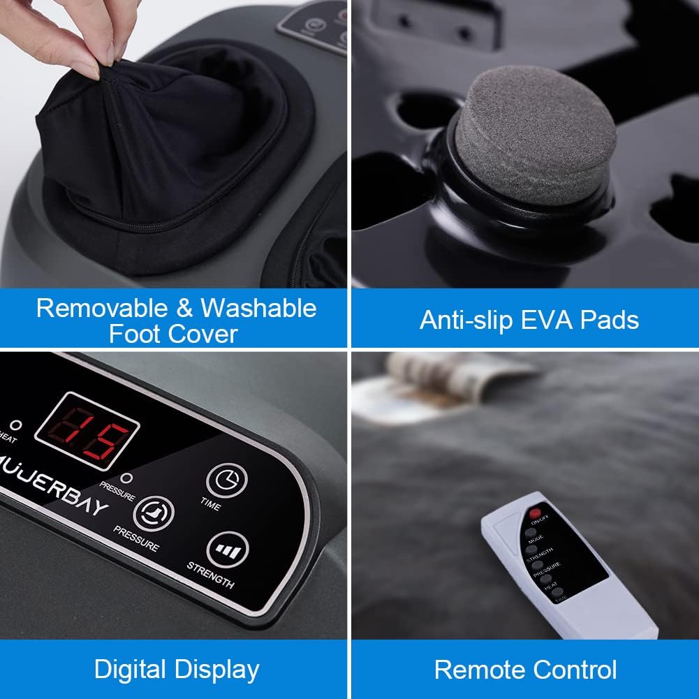 Foot Massager with Remote Control, Shiatsu with Heat, Air Compression J73025