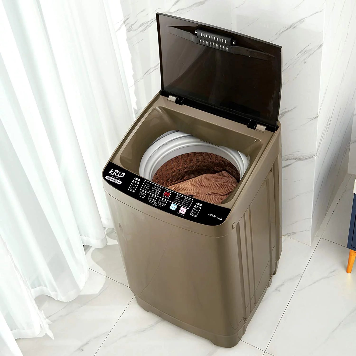 15.6 lbs Portable Compact Washing Machine with Drain Pump D34052
