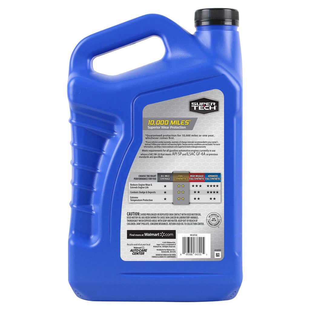 Full Synthetic SAE 5W-20 Motor Oil, 5 Quarts K7383