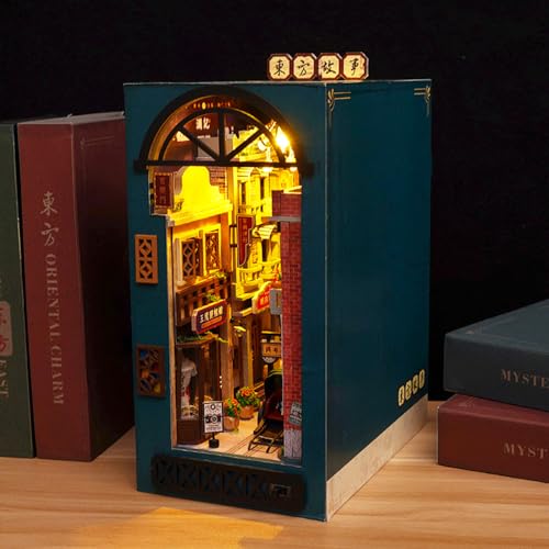 DIY Book Nook Kit with Music Box 3D Wooden Puzzle G658926
