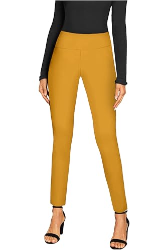 Women Stretch Skinny Dress Pants Nylon Ponte Pull On Trousers B778335