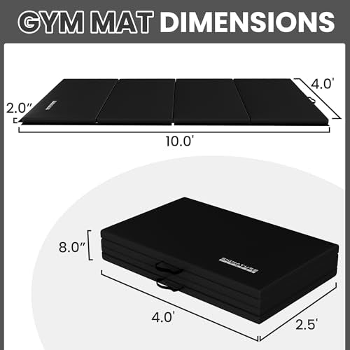 2" Thick Folding Gymnastics Mat with Carrying Handles M2490