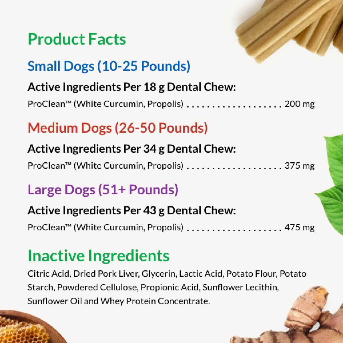 All Natural Dental Chews Sticks for Dogs S285