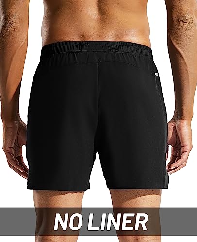 Men's 5 Inch Running Athletic Shorts with Pockets Quick Dry Lightweight Elastic Waist P1713