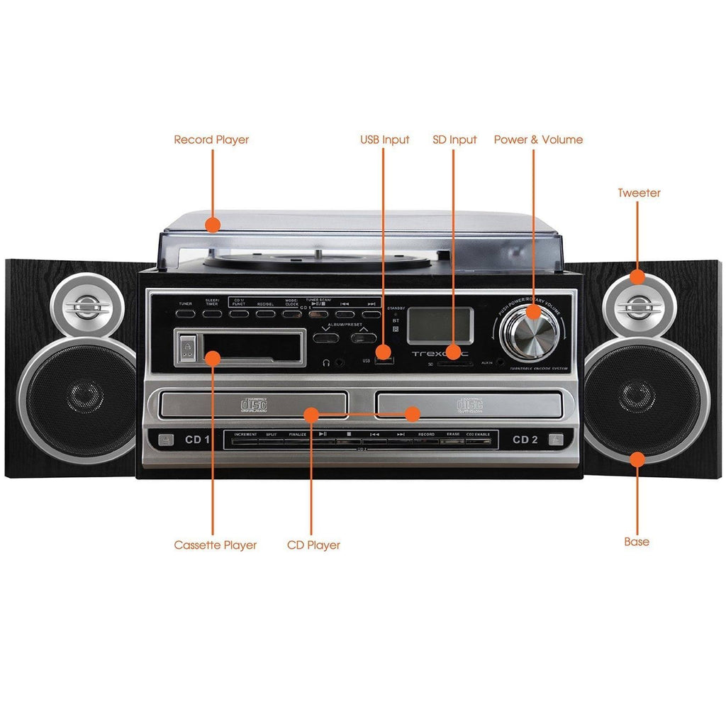 3-Speed Turntable with CD Player, Cassette Player, FM Radio S68153