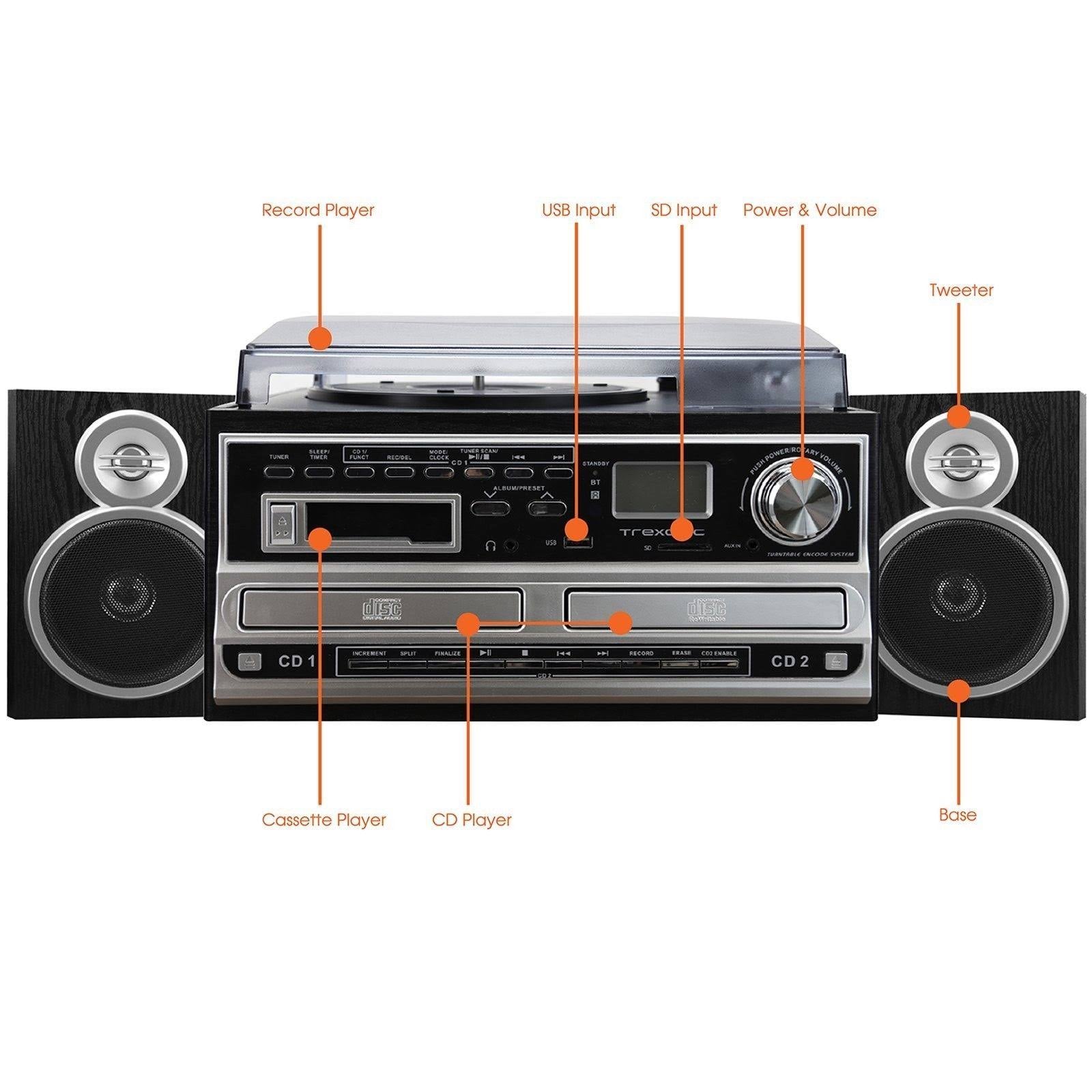 3-Speed Turntable with CD Player, Cassette Player, FM Radio S68153
