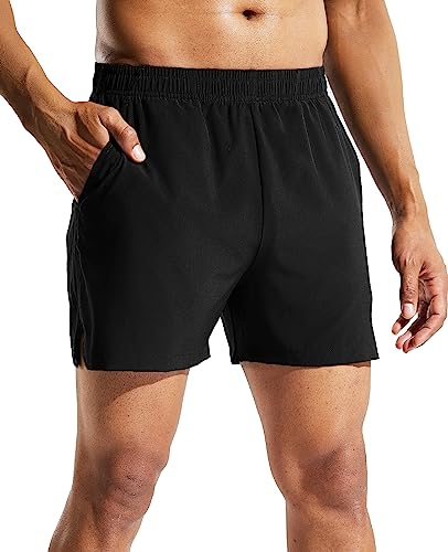 Men's 5 Inch Running Athletic Shorts with Pockets Quick Dry Lightweight Elastic Waist P1713