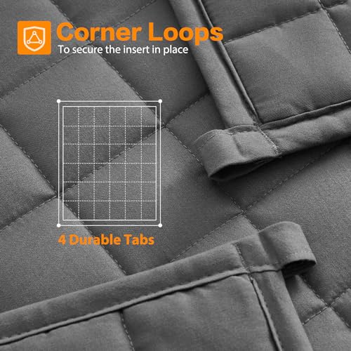 Grey Weighted Blanket 20 lbs 60" x 80" with Glass Beads O551157